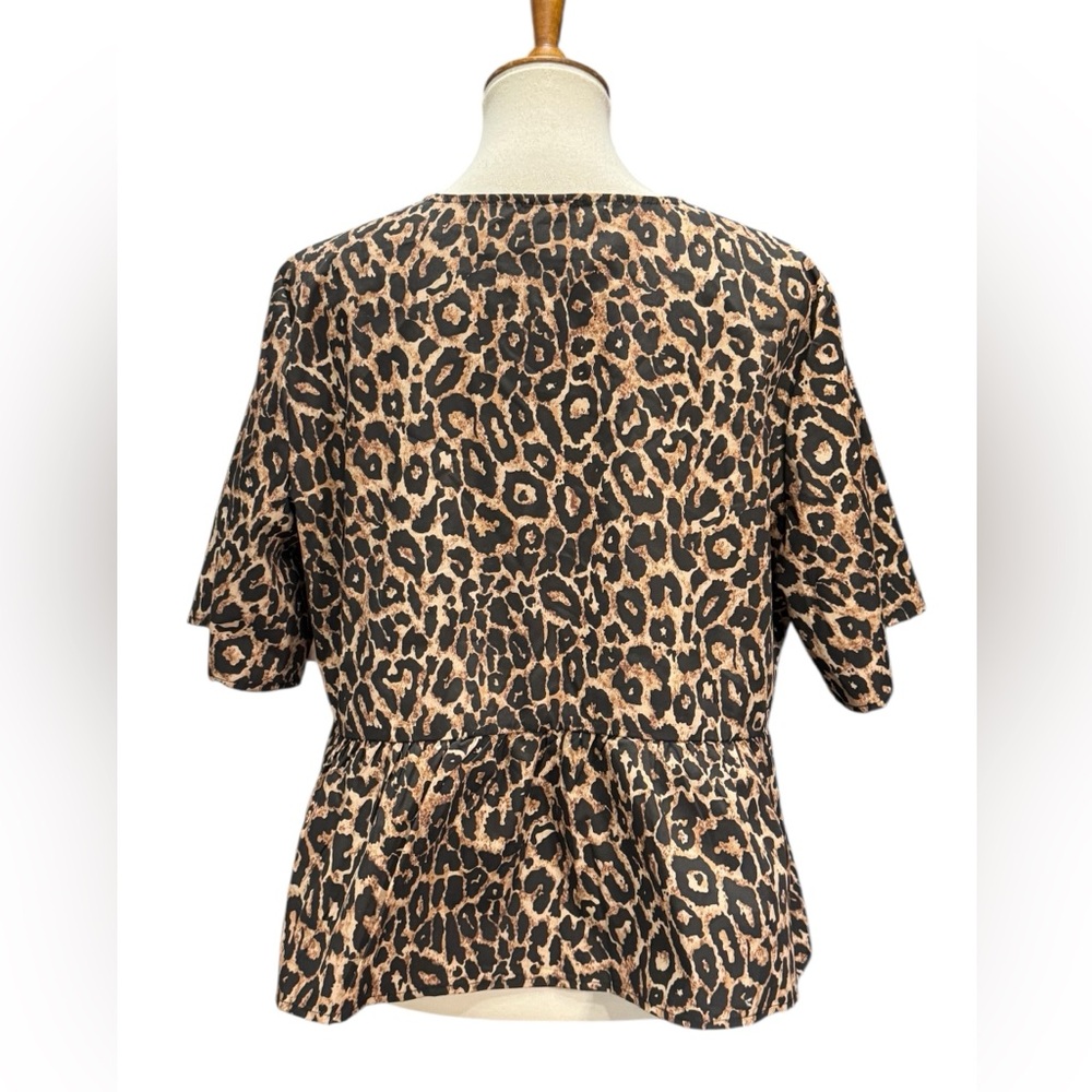 Vero Moda Black and Brown Animal Print Blouse #261 - Picture 2 of 4